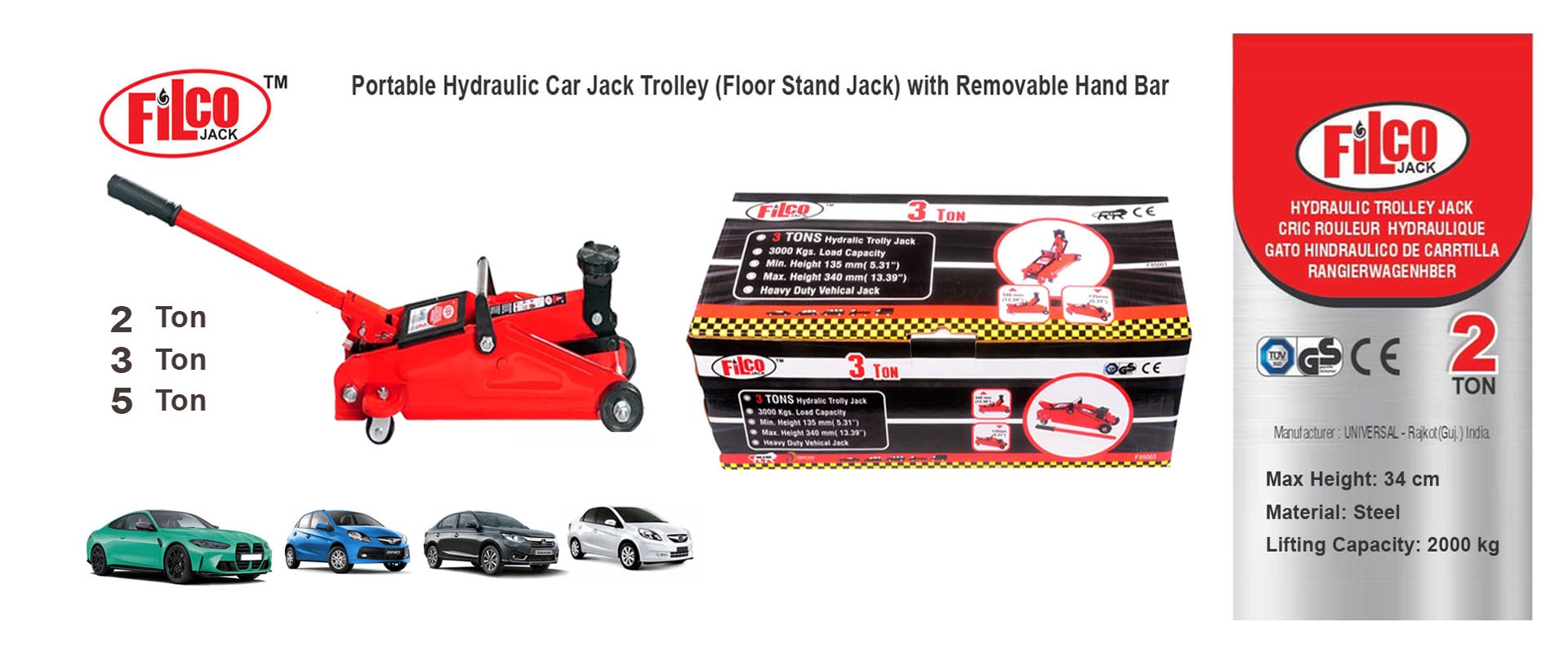 Hydraulic Trolley Car Floor Jack Stand Manufactures Gujarat India